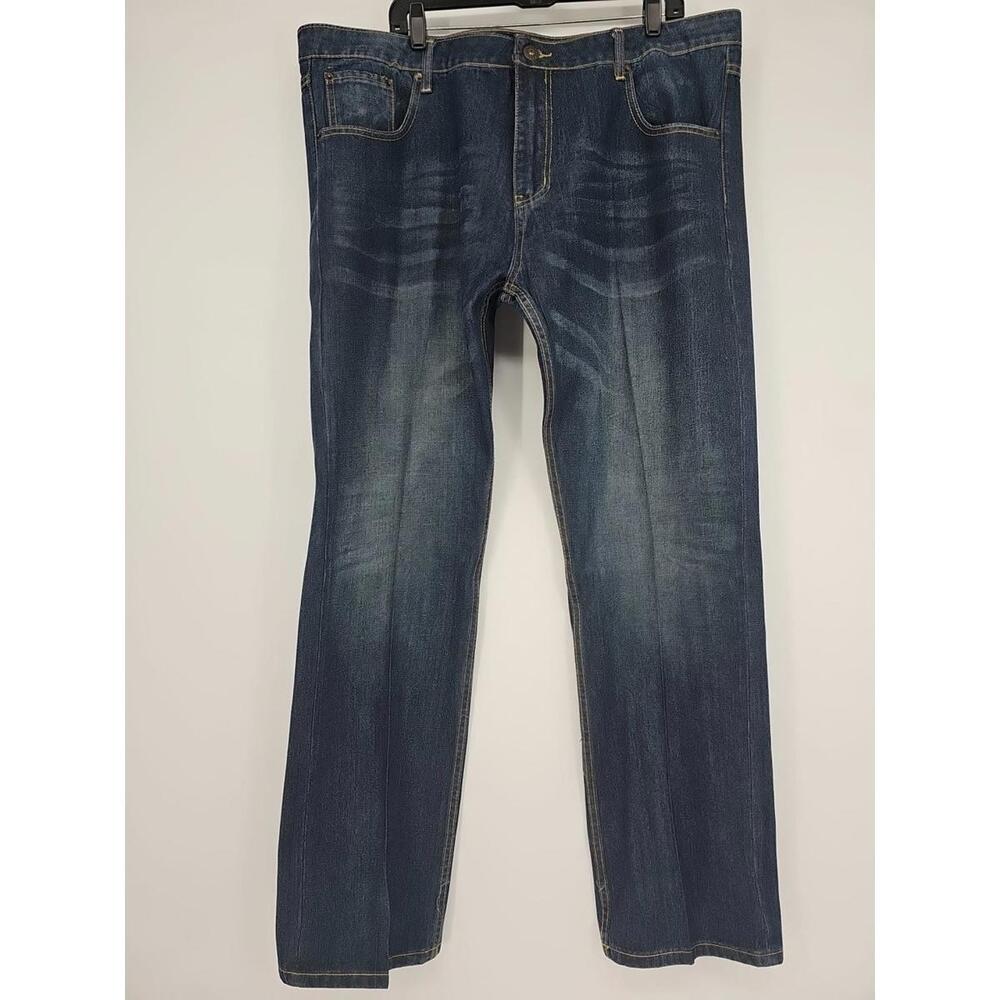 Vintage 90s Y2K Parish‎ Nation Baggy Wide Leg Jeans  contrast stitch 42x34